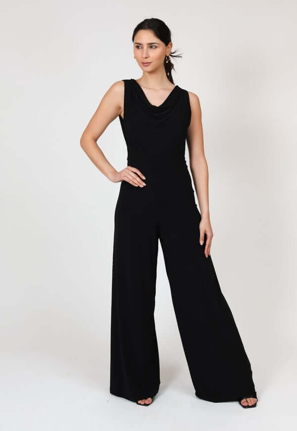 Enterito Drapeado Negro Diseno Chileno Natalia Seguel, espalda – diseño chileno de autor, Natalia Seguel