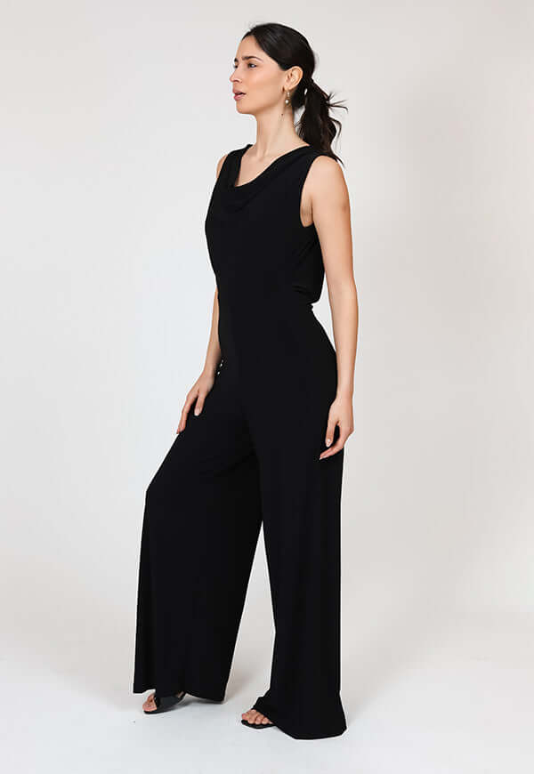 Enterito Drapeado Negro Diseno Chileno Natalia Seguel, frente – diseño chileno de autor, Natalia Seguel