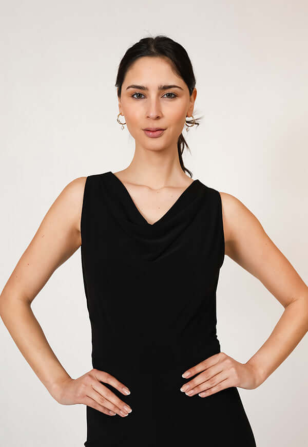 Enterito Drapeado Negro Diseno Chileno Natalia Seguel, percha (2) – diseño chileno de autor, Natalia Seguel