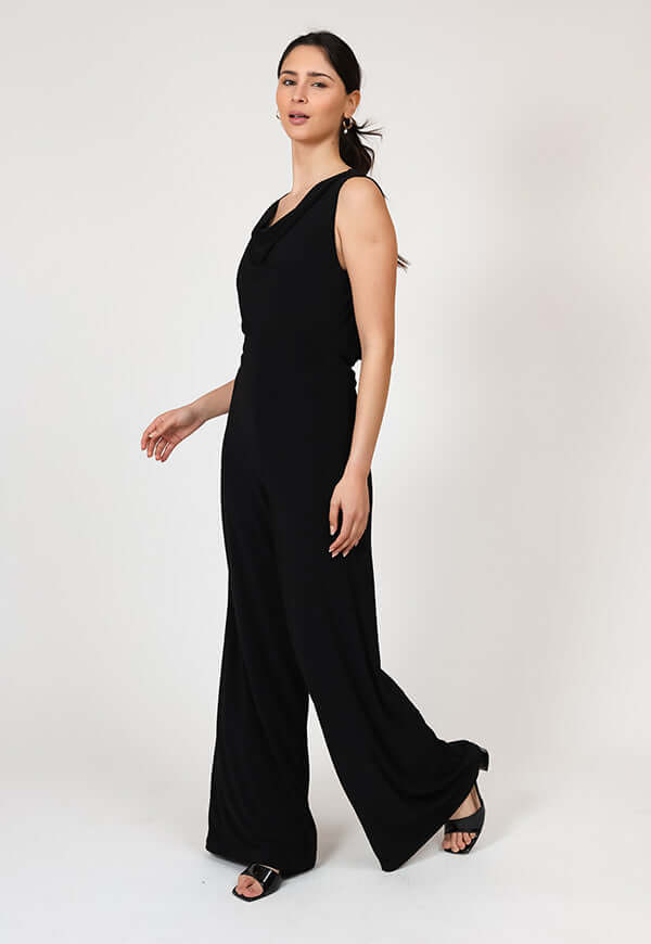 Enterito Drapeado Negro Diseno Chileno Natalia Seguel, frente (2) – diseño chileno de autor, Natalia Seguel