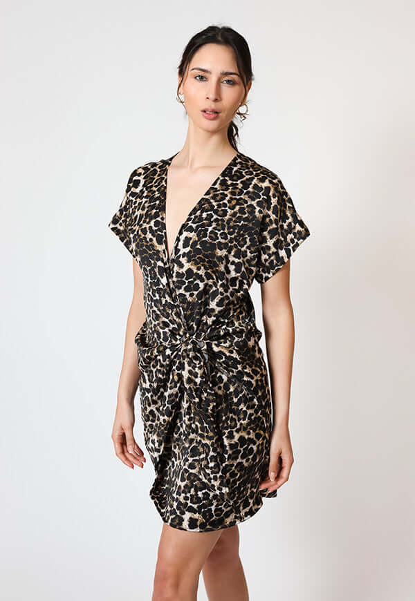 Vestido Josefina Corto Animalprint Natalia Seguel, detalle de tela (2) – diseño chileno de autor, Natalia Seguel