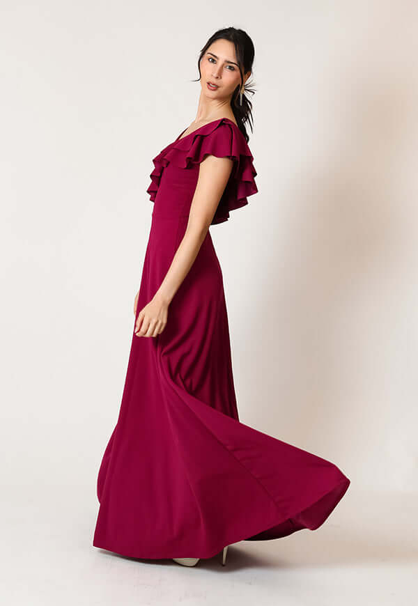 Vestido Julianna Magenta Vuelos Natalia Seguel, lookbook (2) – diseño chileno de autor, Natalia Seguel