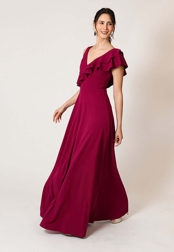 Vestido Julianna Magenta Vuelos Natalia Seguel, lookbook (3) – diseño chileno de autor, Natalia Seguel