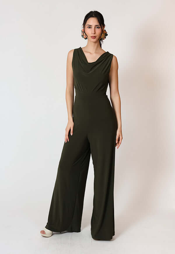 Enterito Drapeado Negro Natalia Seguel 1, lateral – diseño chileno de autor, Natalia Seguel