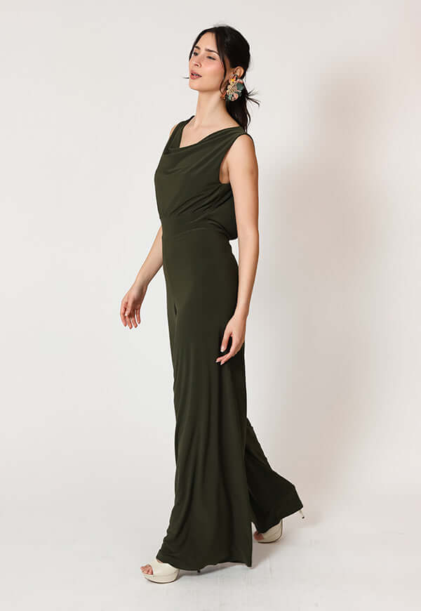 Enterito Drapeado Negro Natalia Seguel 1, lateral (3) – diseño chileno de autor, Natalia Seguel