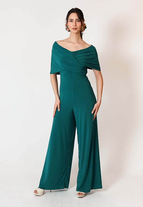 Enterito Suri Sin Mangas Verde Botella - Diseño Chileno | Natalia Seguel, frente – diseño chileno de autor, Natalia Seguel