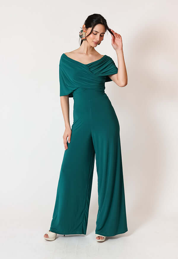 Enterito Suri Verde Botella Natalia Seguel, detalle de tela – diseño chileno de autor, Natalia Seguel