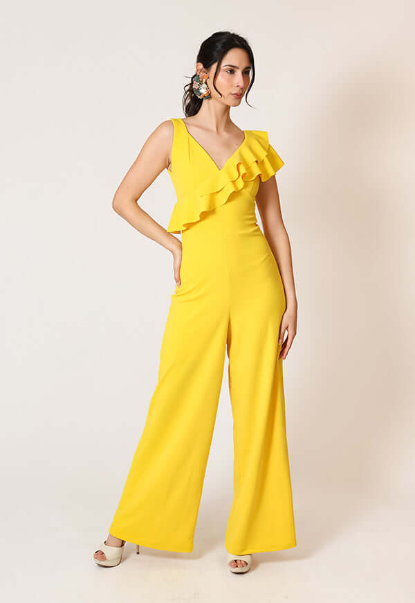 Enterito Julianna Vuelos Sin Mangas Amarillo- Diseño Chileno | Natalia Seguel, frente – diseño chileno de autor, Natalia Seguel