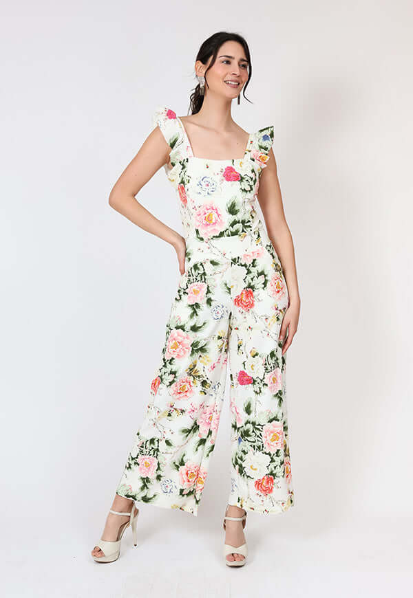 Enterito Mercedes Blanco Flores Natalia Seguel estampado flores, lookbook (2) – diseño chileno de autor, Natalia Seguel