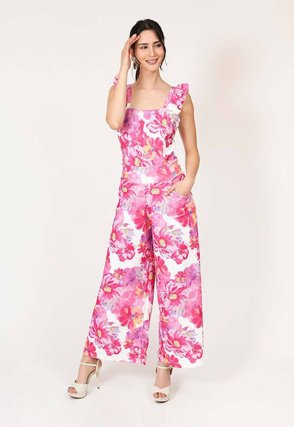 Enterito Mercedes Rosa Flores Natalia Seguel estampado flores, lateral – diseño chileno de autor, Natalia Seguel