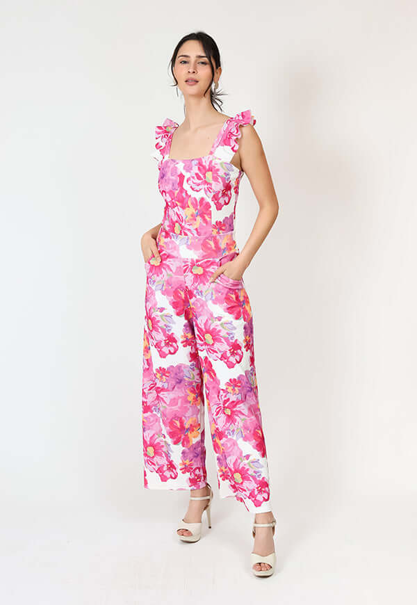 Enterito Mercedes Rosa Flores Natalia Seguel estampado flores, espalda – diseño chileno de autor, Natalia Seguel