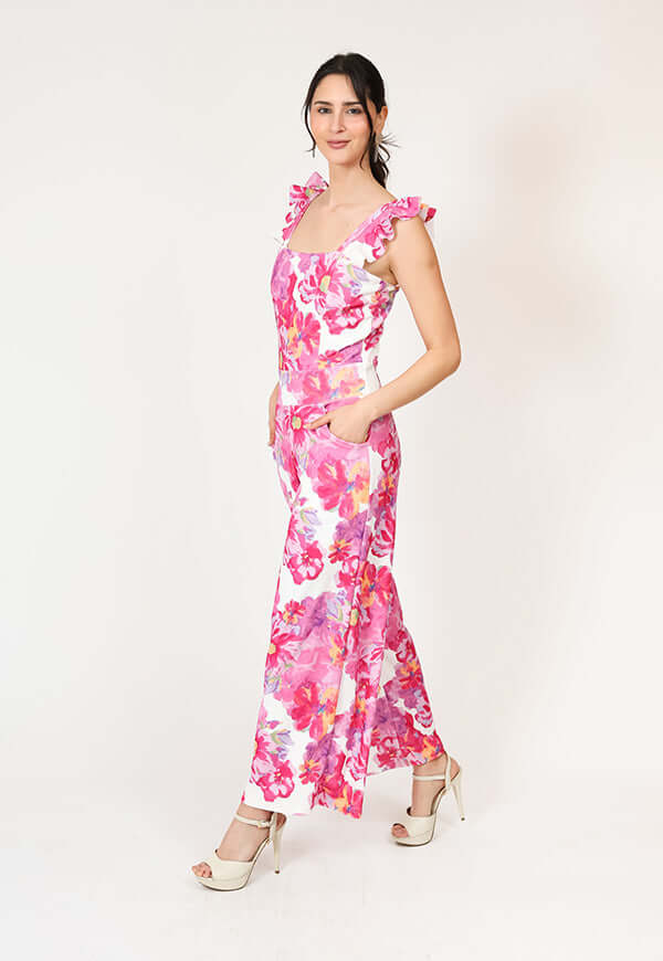 Enterito Mercedes Rosa Flores Natalia Seguel estampado flores, lookbook – diseño chileno de autor, Natalia Seguel