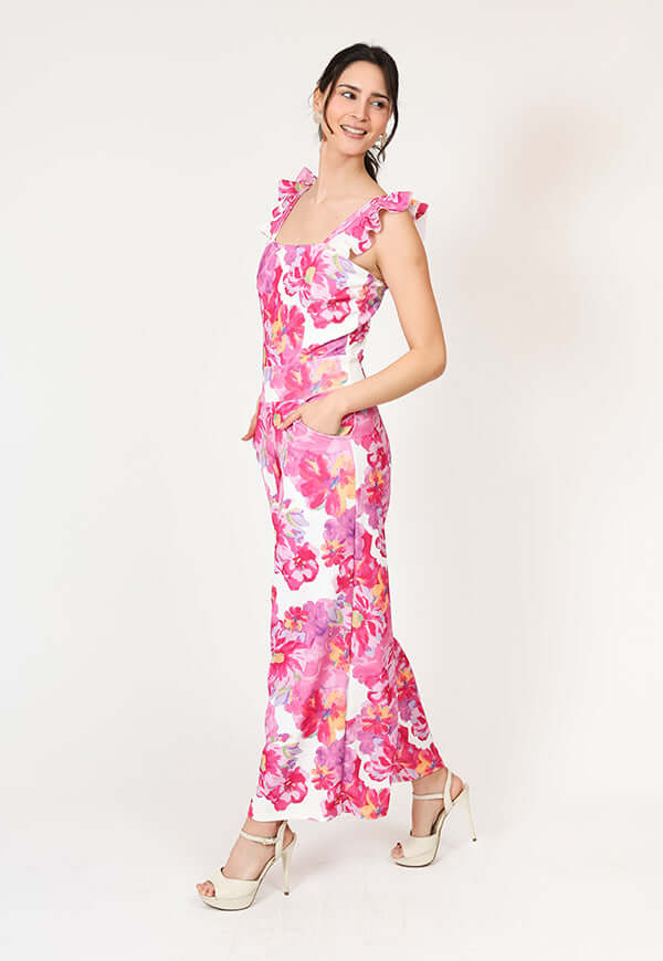 Enterito Mercedes Rosa Flores Natalia Seguel estampado flores, frente – diseño chileno de autor, Natalia Seguel