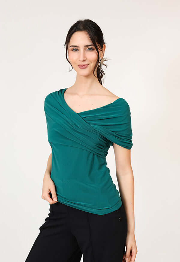 Polera Suri Verde Botella Diseno Chileno Natalia Seguel, lateral – diseño chileno de autor, Natalia Seguel