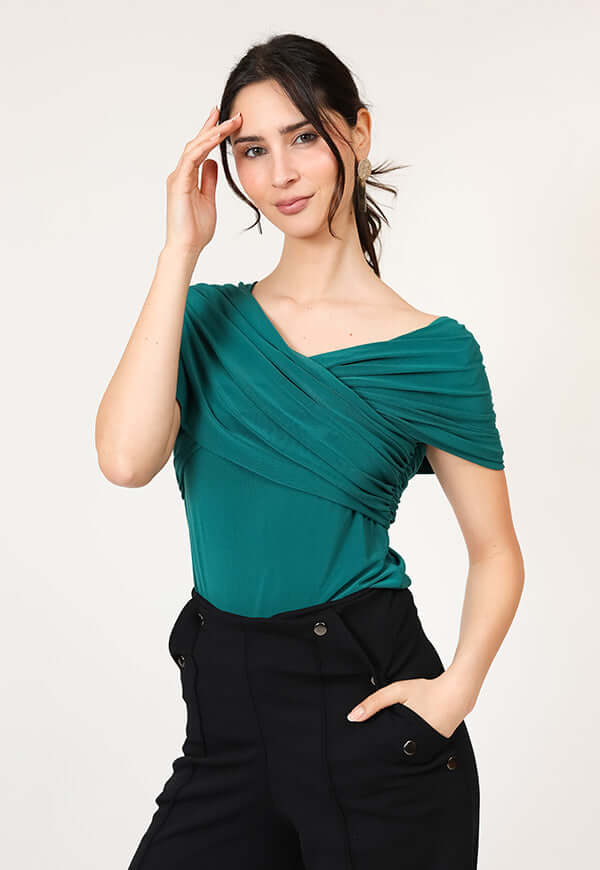 Polera Suri Verde Botella Diseno Chileno Natalia Seguel, lookbook – diseño chileno de autor, Natalia Seguel
