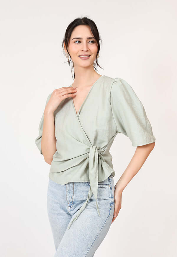 Blusa Jose Verde Nilo Lino Ligero Diseno Chileno Natalia Seguel, espalda – diseño chileno de autor, Natalia Seguel