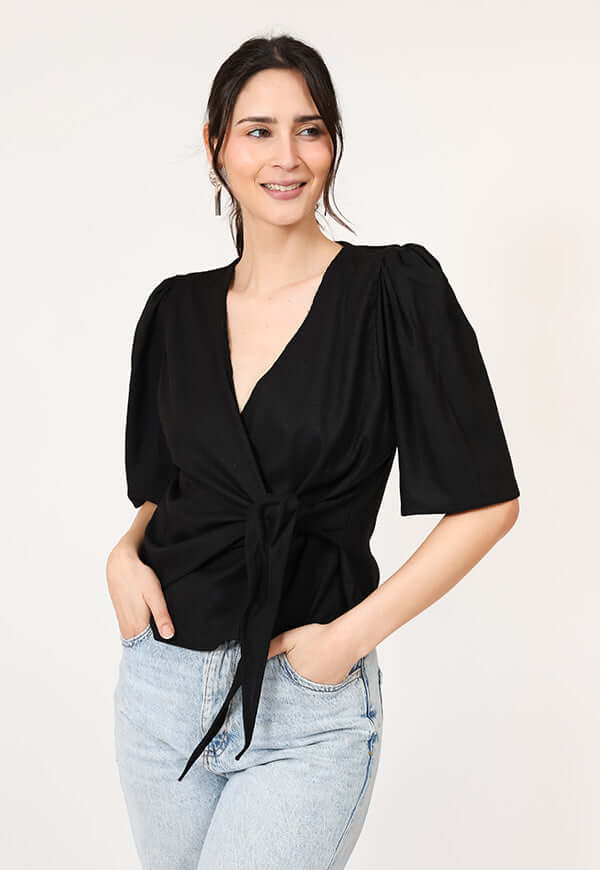 Blusa Jose Negro Lino Diseno Chileno Natalia Seguel, lateral – diseño chileno de autor, Natalia Seguel