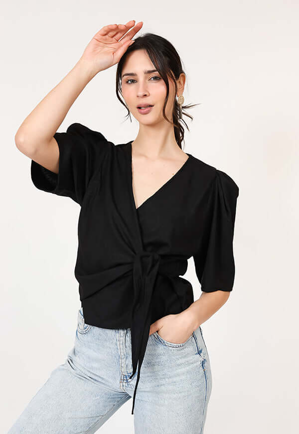 Blusa Jose Negro Lino Diseno Chileno Natalia Seguel, espalda – diseño chileno de autor, Natalia Seguel