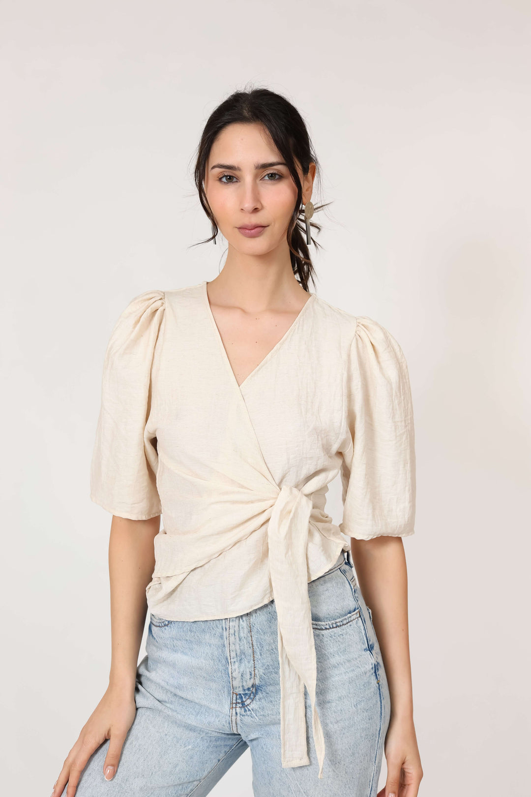 Blusa Jose Crudo Lino - Diseño Chileno | Natalia Seguel, frente – diseño chileno de autor, Natalia Seguel