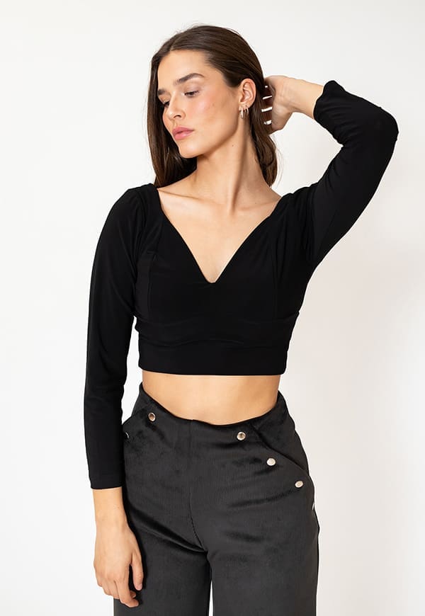 Crop Top Vera Largo Negro