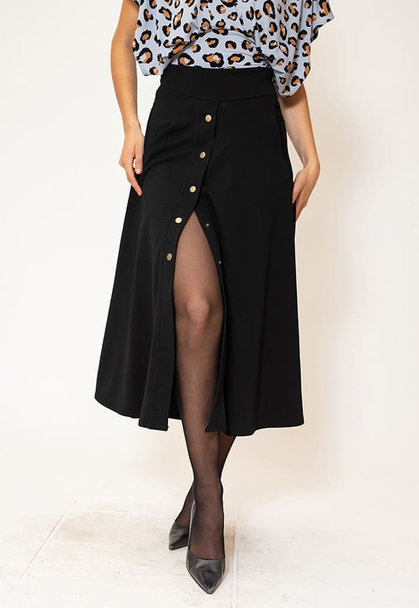 Falda Roma Negro en tela Sophia