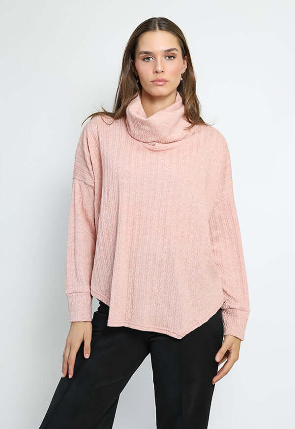 Sweater Trapecio Rosa - Diseño Chileno | Natalia Seguel, frente – diseño chileno de autor, Natalia Seguel